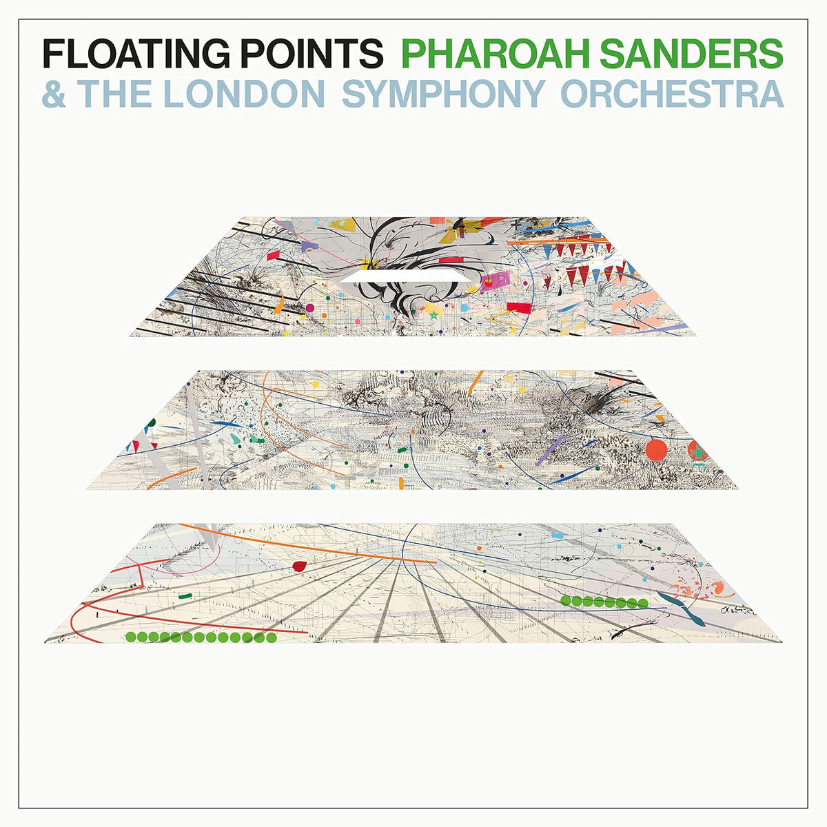 Vinilo Floating Points & Pharoah Sanders Promises LP color azul verde Supersonic Discos Santander