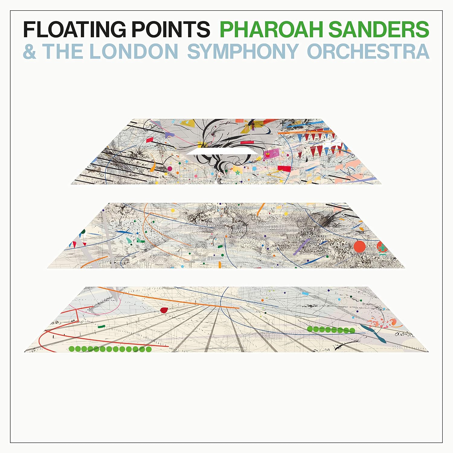 Vinilo Floating Points & Pharoah Sanders Promises LP color azul verde Supersonic Discos Santander