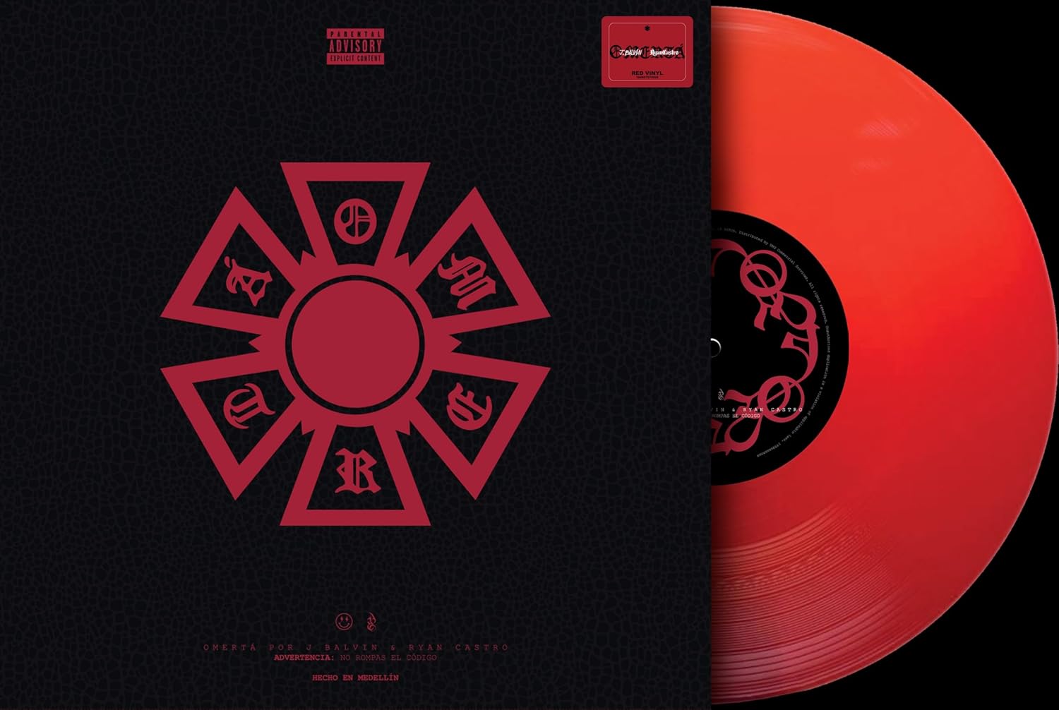Vinilo J Balvin & Ryan Castro Omertá LP de color Supersonic Discos Santander